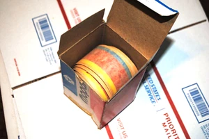NOS MOPAR 1979 80 DODGE D-50 TRUCK RIGHT TAPE STRIPE "YELLOW-ORANGE-RED-BLUE" - Picture 1 of 1