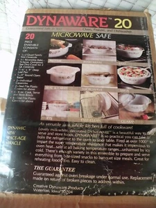 BOX 20 PIECE DYNAWARE BROWN DAISY FLOWER MICROWAVE OVEN FREEZER DISHWASHER - Picture 1 of 11
