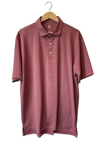 Turtleson Edward Stripe Performance Polo XL NWT Tour Golf Activewear Stretch Red - Picture 1 of 10
