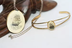 Set Vintage Collana Bracciale Dipinto a Mano Spedizione Alta 16" Taxco Argento Sterling - Foto 1 di 12