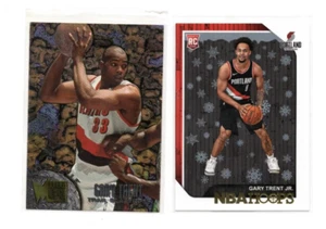 GARY & GARY JR. TRENT NBA ROOKIE CARDS (FATHER/SON) 95-96 METAL /18-19 HOOPS - Picture 1 of 1