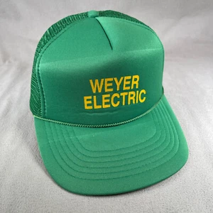 Gorra eléctrica Weyer para hombre OS verde vintage Snapback gorra de camionero KC gorras malla trasera - Imagen 1 de 10
