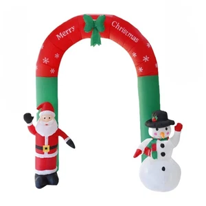 Babbo Natale gonfiabile alto 8 piedi pupazzo di neve arco decorazione esterno - Foto 1 di 10
