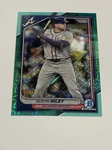 2024 Bowman Chrome Mega Austin Riley Aqua Mojo Refractor /299. Atlanta Braves - Picture 1 of 2