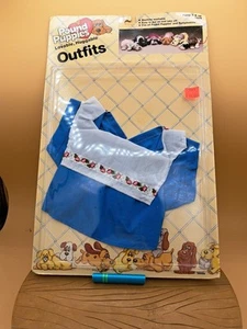 Costume Vintage Pound Puppies Outfit Blu Top Shirt Tonka 1986 per Peluche Cane Cucciolo - Foto 1 di 4