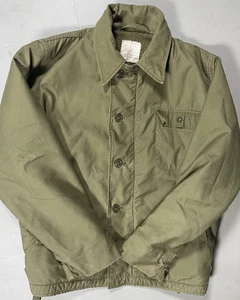 VTG 70s USN Navy Military A-2 Intermediate Cold Weather Deck Jacket Large 42-44 - Picture 1 of 5