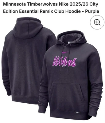 Minnesota Timberwolves 2025/26 City Edition Hoodie Prince Purple Nike Medium - Image 1 of 2