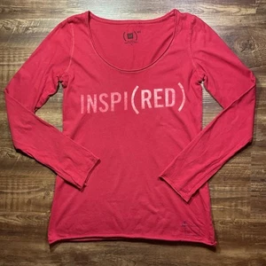 Camisa Gap InspirRED para mujer S roja cuello en V algodón ajustada manga larga Sudáfrica - Imagen 1 de 7
