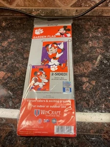 CLEMSON TIGERS MICKEY MOUSE DISNEY 12"X18" BANDERA DE JARDÍN NUEVO WINCRAFT - Imagen 1 de 5