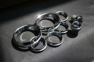 55-59 GMC Truck Vintage Dash Gauge Chrome Metal Bezel Set - 8 Pieces - Picture 1 of 12