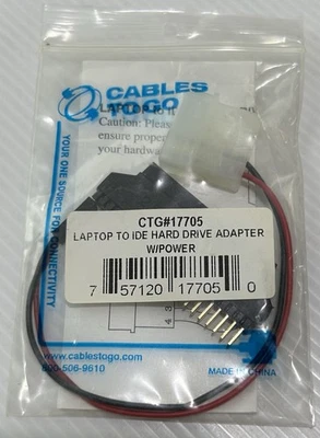 LAPTOP TO IDE HARD DRIVE ADAPTER CABLE WITH POWER 17705 - Image 1 of 2