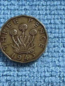 1943 Rare George VI Three Pence Coin Great Britain - Picture 1 of 3