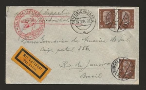 1934 GRAF ZEPPELIN Brief - 8. Südamerika Flug - DEUTSCHLAND nach RIO - Bild 1 von 2