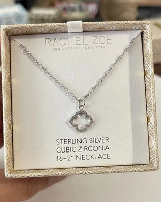 Collar Trébol Rachel Zoe Plata de Ley - Nuevo en Caja Foto 1 de 4