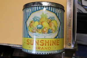Vintage Sunshine Marke Scheibe Erdbeeren Blechdose Obst 10 Pfund Verpackung Penn PA - Bild 1 von 6