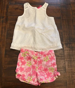 Lilly Pulitzer Toddler Girl's 2 Piece Short Set Outfit ~ Small 4/5 ~ EUC - Picture 1 of 6