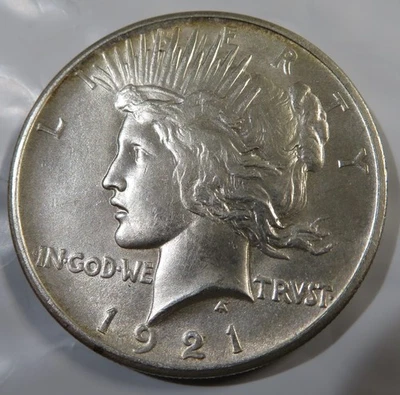 1921 - Peace Dollar - BU - Image 1 of 3