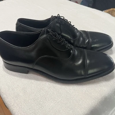 Johnston & Murphy Crown Aristocraft Black Leather Captoe Oxford Shoe 11C USA - Image 1 of 4