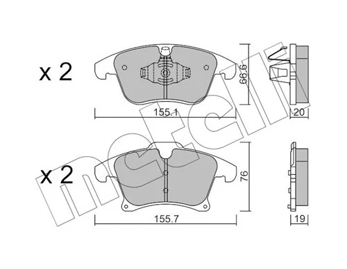 METELLI Plaquettes De Frein Avant Pour Ford Mondeo V Turnier CF 1.5 22-1039-1 - Photo 1/1