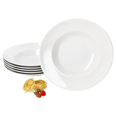 6x Bianco Pastateller Ø30cm aus Porzellan Nudel-Teller Weiß Suppe Teller tief - Bild 1 von 4