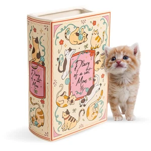 Jarrón decorativo ocasional en forma de libro, jarrones de cerámica para decoración del hogar, lindo... - Imagen 1 de 9