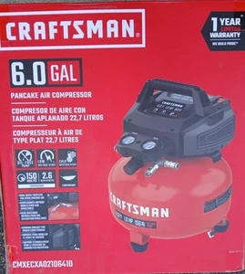 CRAFTSMAN 6-Gallon Portable Electric 150 PSI Pancake Air Compressor NEW - Picture 1 of 3