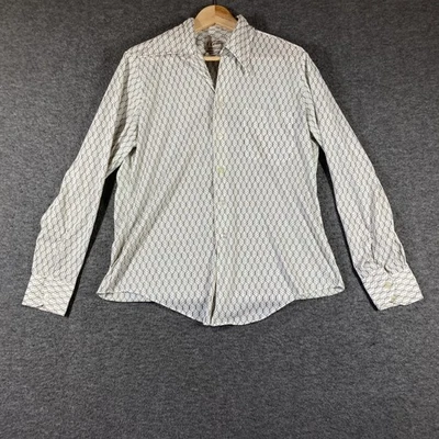 Vintage 70s Cortini Button Up Shirt Men Medium 15 1/2 Collared Long Sleeve Retro - Image 1 of 4