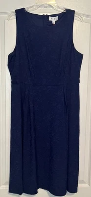 Vestido Elle Mujer Talla Grande Plisado Calce y Acampanado Azul Marino NUEVO CON ETIQUETAS Foto 1 de 4