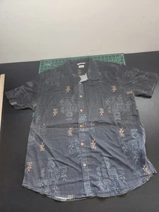 Te Aito Hawaiian Shirt Men's Size XL Aloha Black Tribal Shark Wear Cotton - Picture 1 of 7