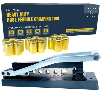 Heavy Duty Ferrule Crimping Tool Air Hose Repair Kit for 3/8, 5/16, 1/4 inch ... - Image 1 of 4
