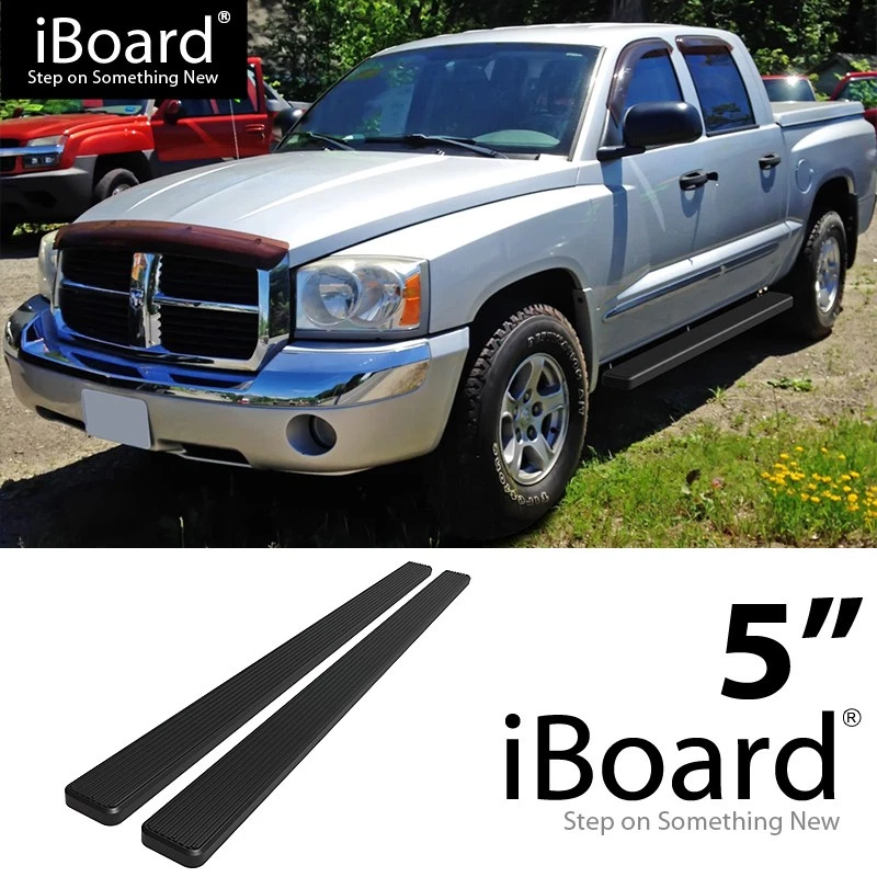 APS Running Board Side Step Nerd Bars 5in Black Fit Dodge Dakota Quad Cab 05-11 - Imagem 1 de 4
