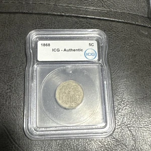 1868 Shield Nickel 5c - ICG "Authentic" ๐ฅ - Picture 1 of 4