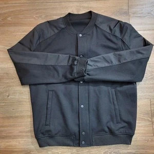 ZARA Bomber Jacket Men's Sz XXL Black Soft Shell Stretch Snap Zip Mock Collar - Picture 1 of 12