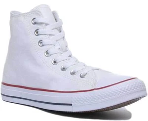 Converse All Star Hi Mens Canvas High Top Trainers In White UK Sizes 7 - 12 - Picture 1 of 6