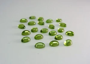 Peridot 7x5mm Oval Cabochon Shape Loose Stones Cubic Zirconia Gemstones - Picture 1 of 4