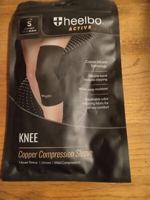 Heelbo Knee Copper Compression Sleeve New Size Small - Image 1 of 2
