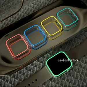 Transparent Luminous Hard PC Frame Case Cover For Apple Watch 8 7 6 5 4 3 2 1 SE - Picture 1 of 23