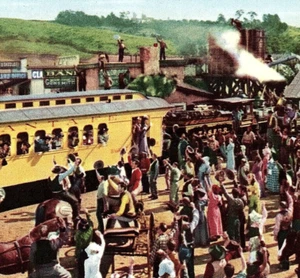 c.1946 Fred Harvey Postcard "The Harvey Girls" Train Scene Judy Garland Waitress - Picture 1 of 3