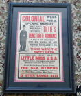 1915 Charlie Chaplin Colonial Theater Silent Movie Broadside Framed Advertising