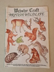 Webster Craft punch needle Wildlife Iron 0n Embroidery Transfer book pyrography - Picture 1 of 4