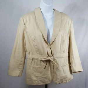 Willi Smith Dress Jacket Blazer Women's Beige Drawstring Size 6 DJ5 - Picture 1 of 4