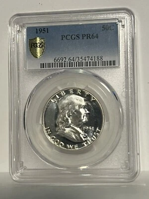 1951 Franklin Half Dollar PR-64 PCGS - Image 1 of 2