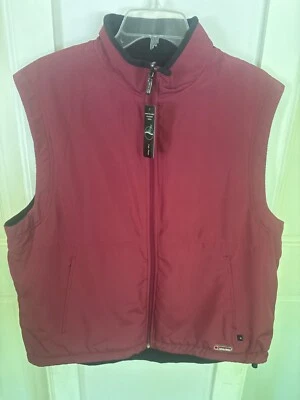 Grand Slam Total Tech Golf Vest Men’s Sz L Beige/Black Fleece Reversible. - Image 1 of 4