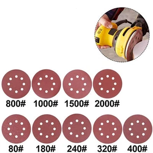 125mm - 5" 8 Hole Sanding Discs 40 60 80 120 240 - 2000Grit Orbital Sander Pad - Picture 1 of 6