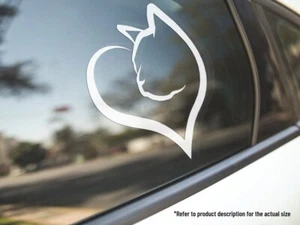 Cat Heart Love Cute Pet Lover Vinyl Car Truck Decal Window Sticker Vehicle Décor - Picture 1 of 3