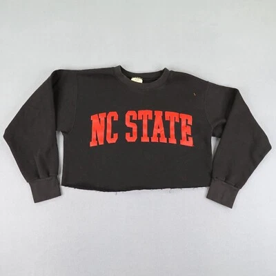 Vintage NC State Wolfpack Sweatshirt Womens Small Black Cropped Crew Neck 90s ^ - Image 1 of 4
