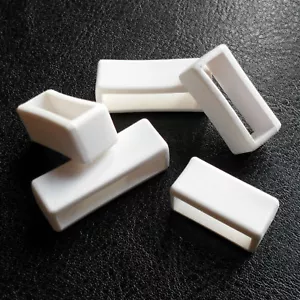 2 PVC Watch Strap Keeper Holder WHITE 16 18 20 22 24mm Rubber Loop Retainer Band - Picture 1 of 4