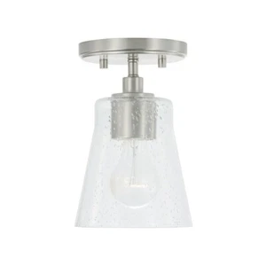 Capital Lighting Baker 1 Light 5.5" Pendant, Nickel/Clear Seeded - 346911BN-533 - Picture 1 of 1