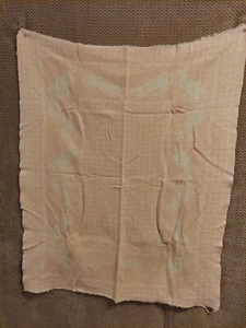 Vintage Pink Baby Receiving Swaddling Blanket With Bunnies - Picture 1 of 12