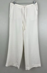 Pantalones de vestir Talbots de pierna ancha marfil crema con cinturón ropa de trabajo cómoda para mujer LG - Imagen 1 de 5